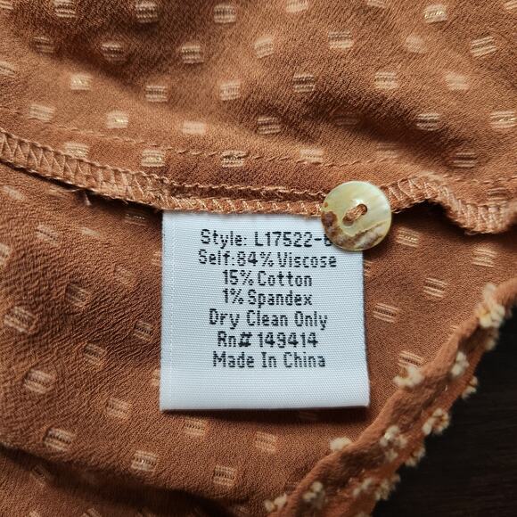 Johnny Was Orange Button Blouse Size Large - Picture 5 of 6